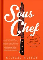 Sous chef working diligently on the kitchen line, focused on preparing dishes during a busy service.